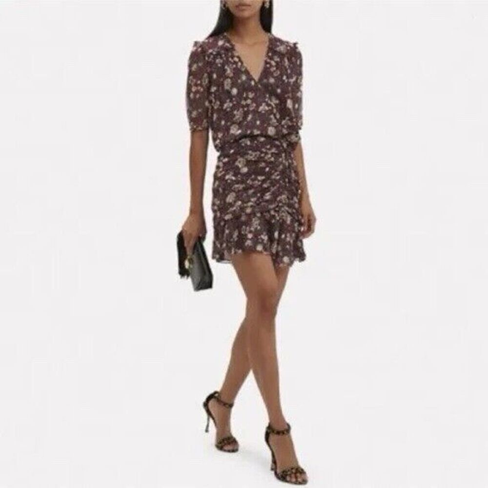 Veronica Beard Brown Floral Mini Dress